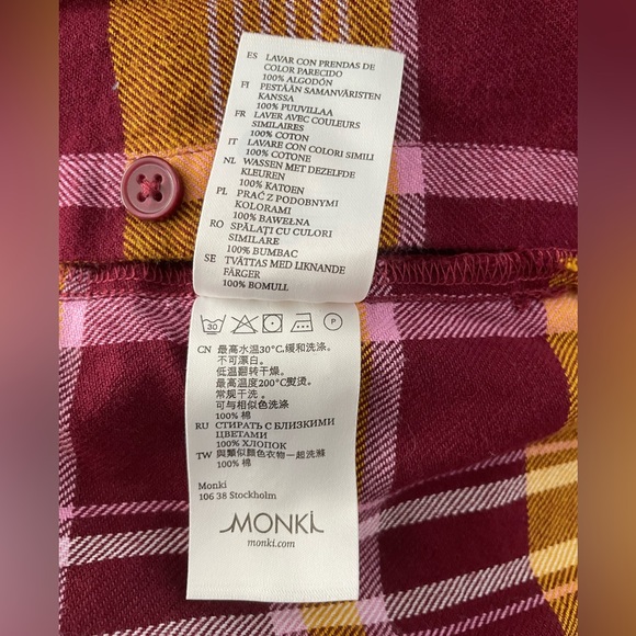Monki Plaid/Check Shirt Dress- Size XS - Picture 7 of 10